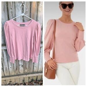 Tuckernuck Pomander Place Lennon Puff Sleeve Crewneck Blush Light Pink M